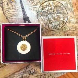 Marc by Marc Jacobs white coin necklace gold NWT